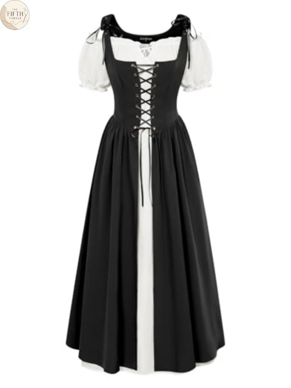Renaissance Costume 2PC Lace-Up Vest Chemise Dress Medieval Faire